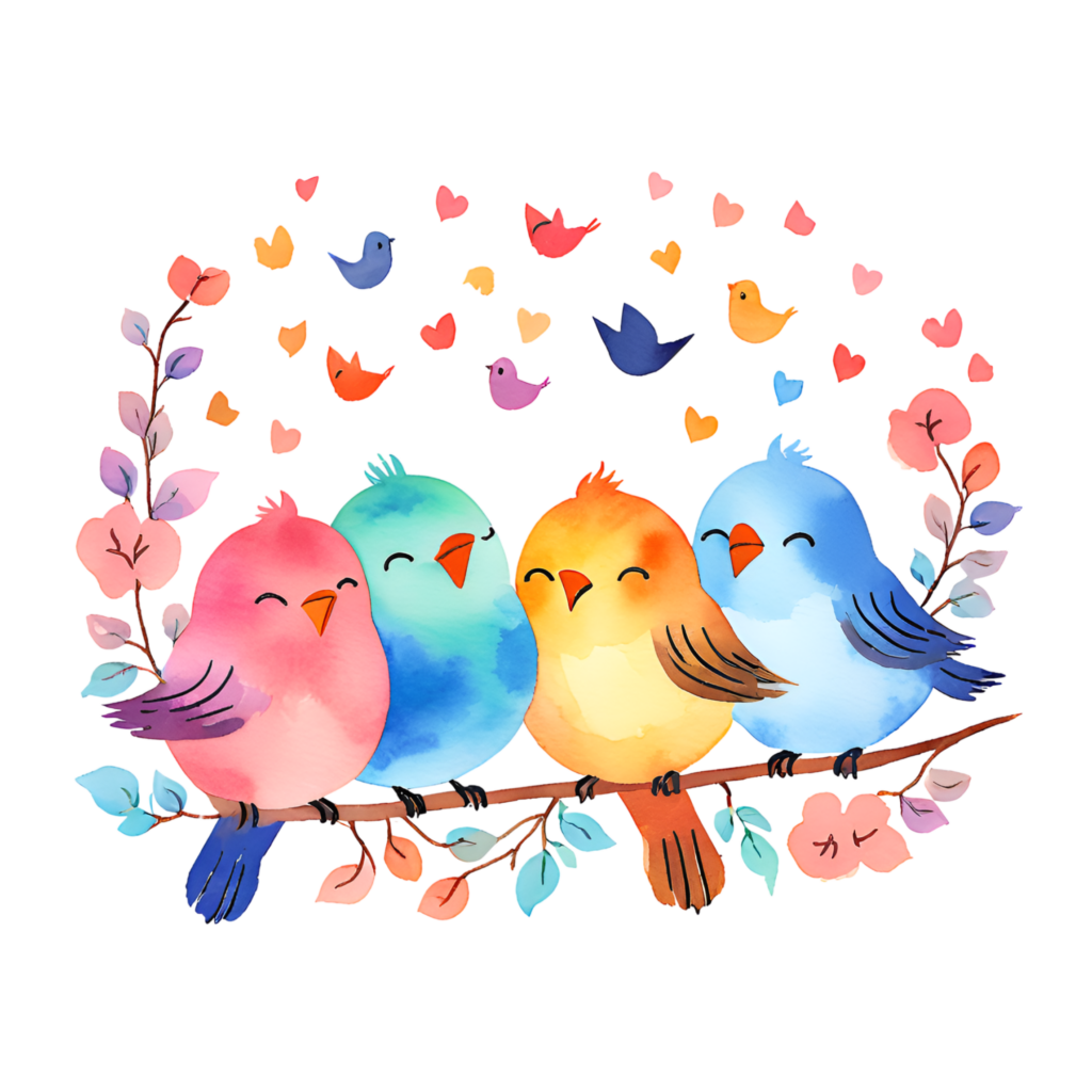 Calm Birds Singing Together