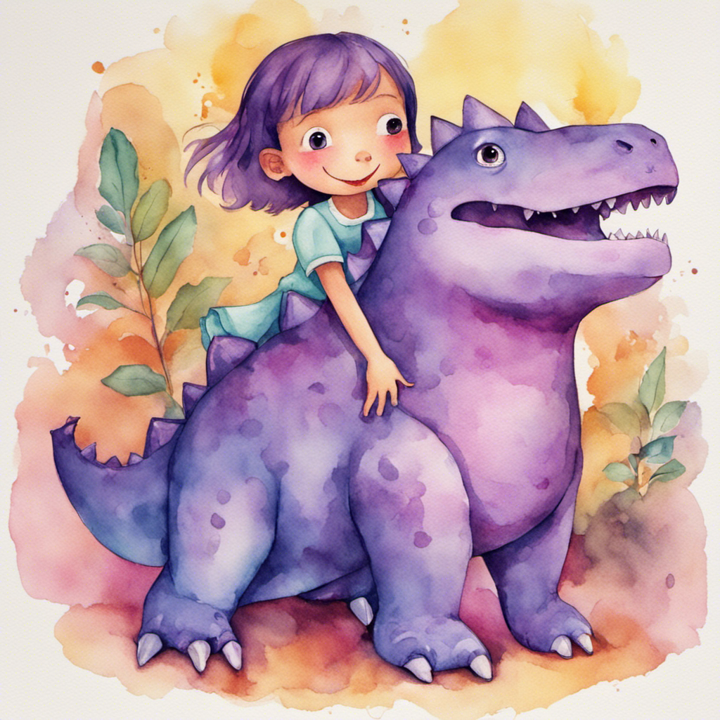 Girl riding on a dinosaur | ChomChom